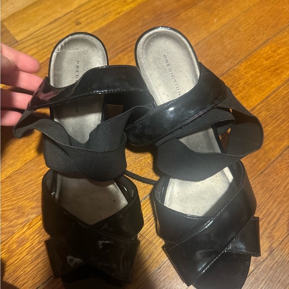 Black Strappy Heeled Sandals - Picture 1 of 1